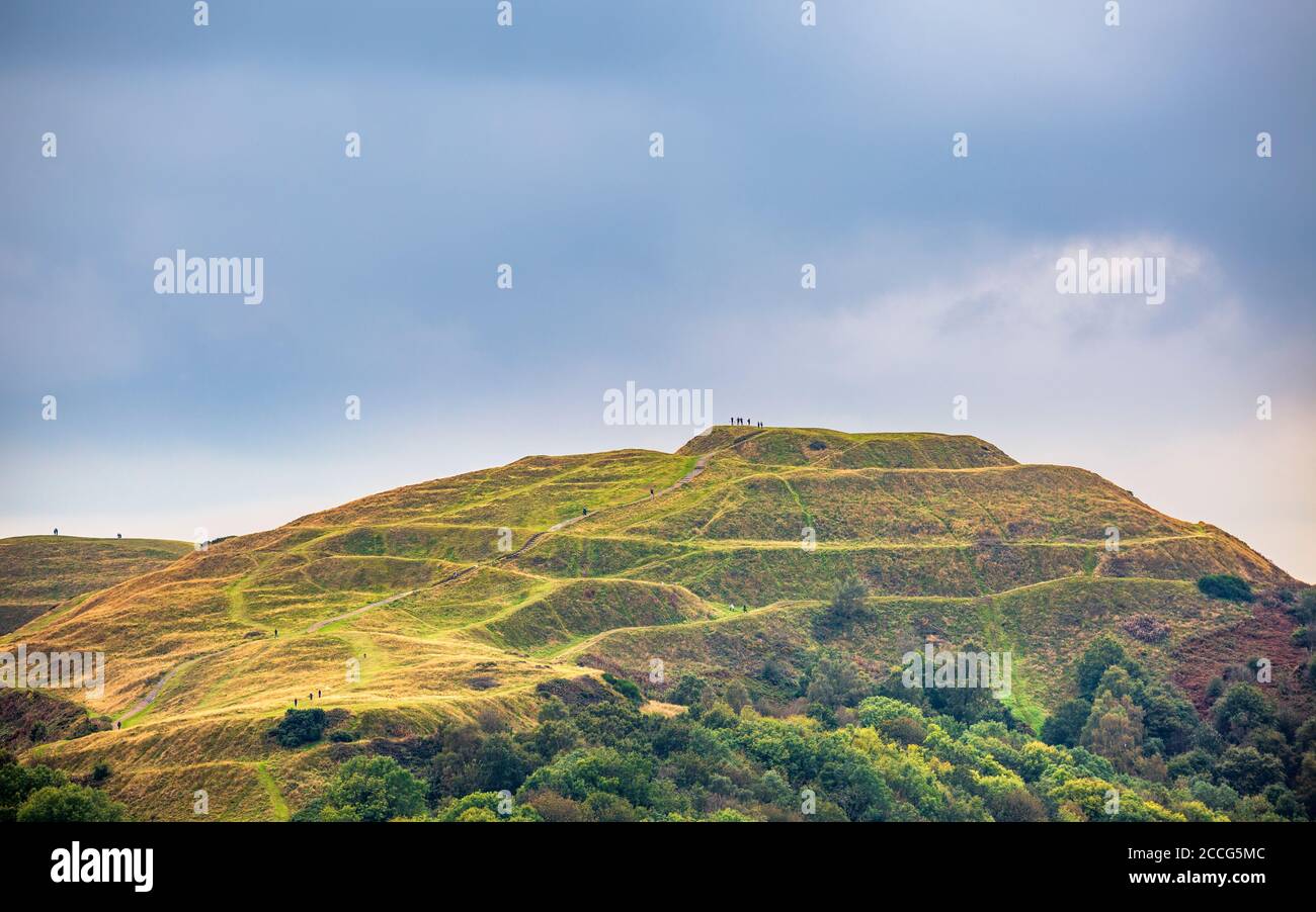 British Camp Iron Age Fort (Herefordshire Beacon) nelle Malvern Hills, Inghilterra Foto Stock