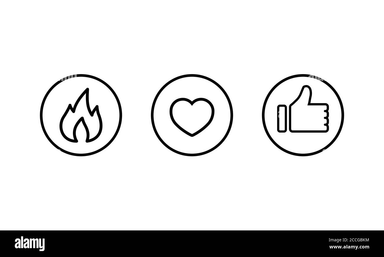 Icona dei pulsanti dei social media. Emozione positiva. Vettore su sfondo bianco isolato. EPS 10 Illustrazione Vettoriale