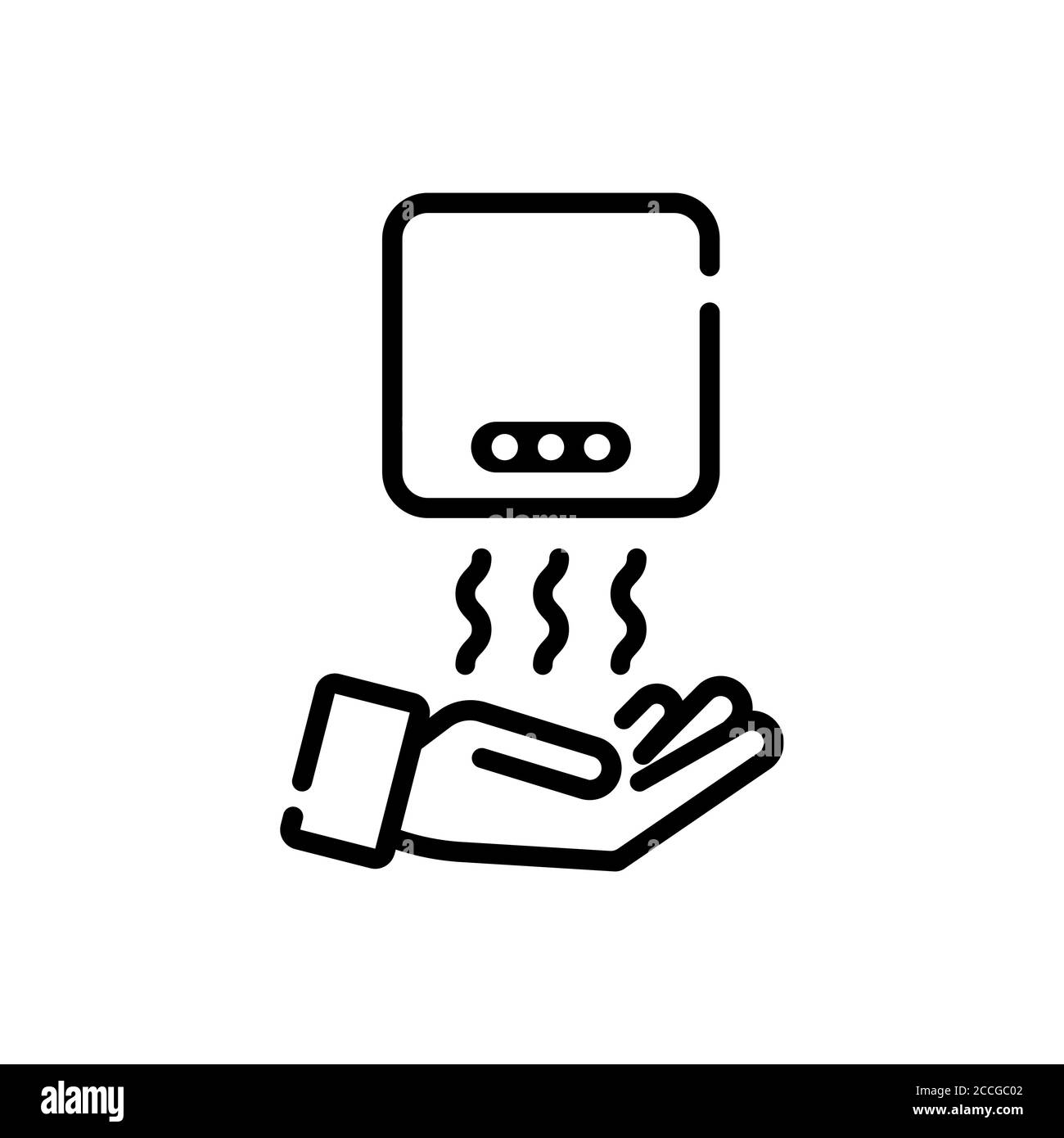 Icona dell'essiccatore a mano. Vettore su sfondo bianco isolato. EPS 10 Illustrazione Vettoriale