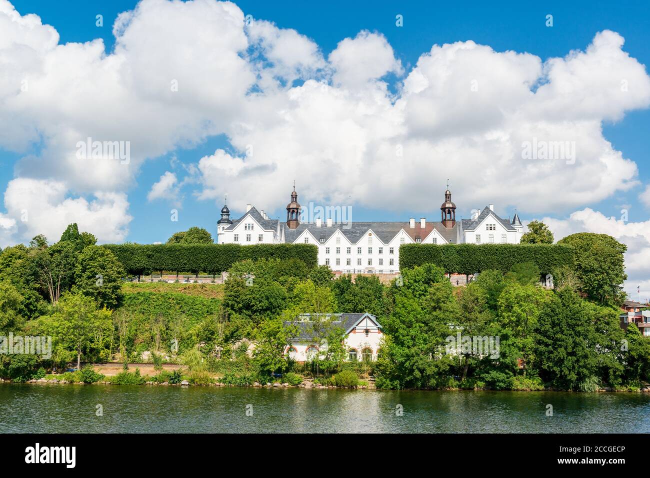 Fotos einer Bootsfahrt auf dem Großen Plöner vedere ein unter Naturschtz stehender See in Schleswig-Holstein Foto Stock