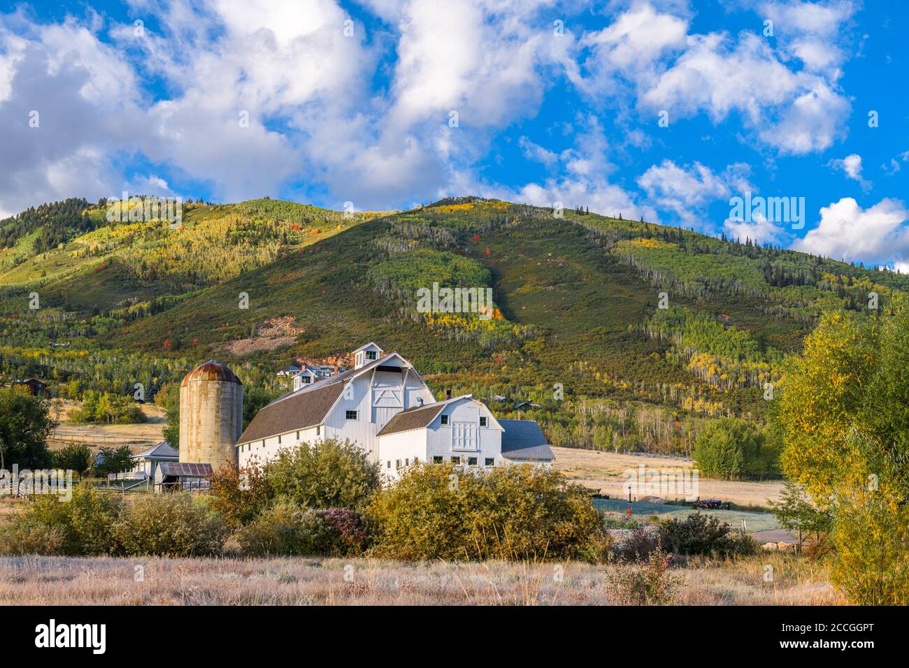 Park City, Utah, fattoria e paesaggio degli Stati Uniti. Foto Stock