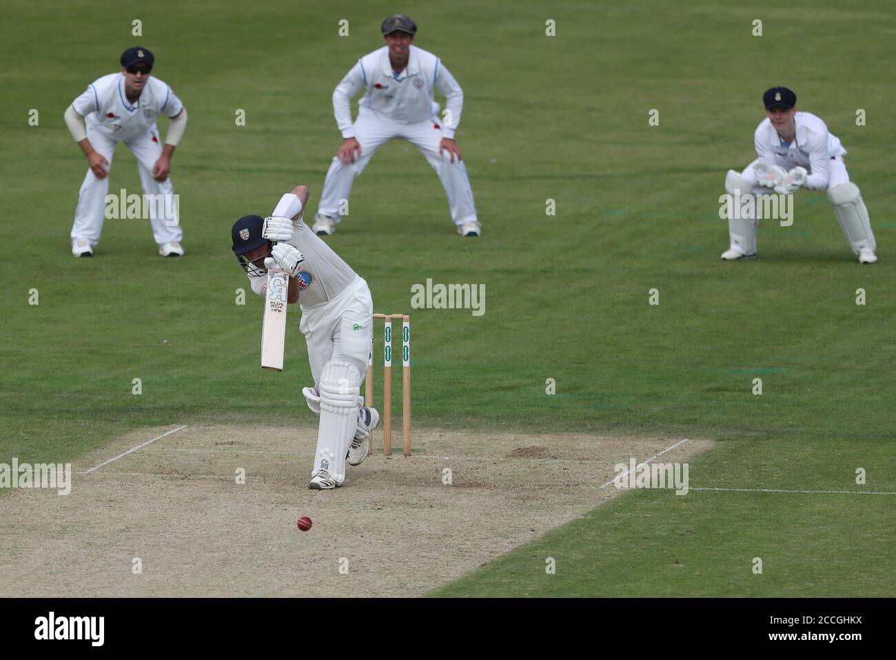 CHESTER LE STREET, INGHILTERRA. 22 AGOSTO 2020 Gareth Harte di Durham su unità durante la partita del Bob Willis Trophy tra il Durham County Cricket Club e il Derbyshire County Cricket Club a Emirates Riverside, Chester le Street sabato 22 agosto 2020. (Credit: Mark Fletcher | MI News) Credit: MI News & Sport /Alamy Live News Foto Stock