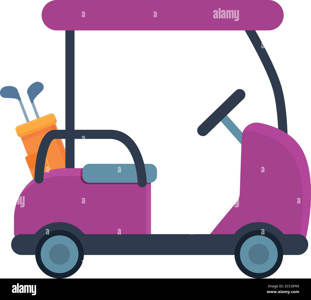 Icona del golf cart elettrico. Cartone animato di golf cart icona vettore  per web design isolato su sfondo bianco Immagine e Vettoriale - Alamy