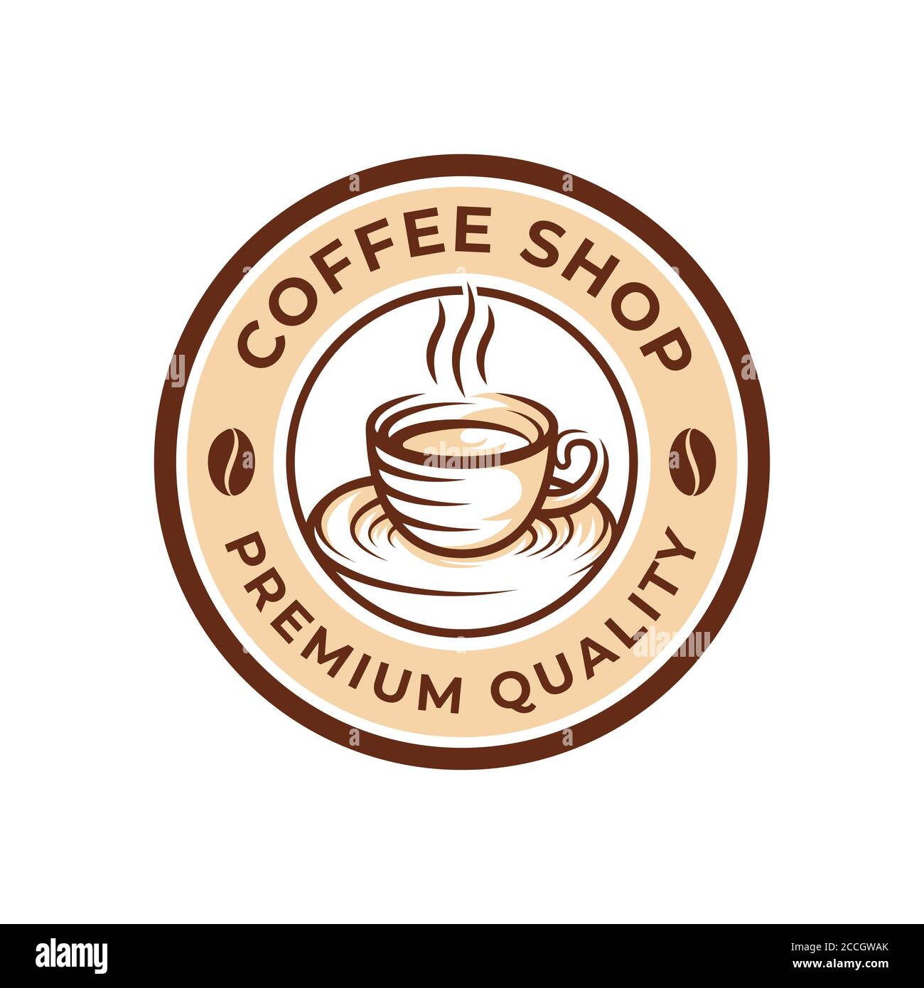 Illustrazione vettoriale del design del logo del caffè. Concetto di design vettoriale con logo del caffè d'epoca per emblema di bar e ristoranti. Coffee Shop Vector design per Illustrazione Vettoriale