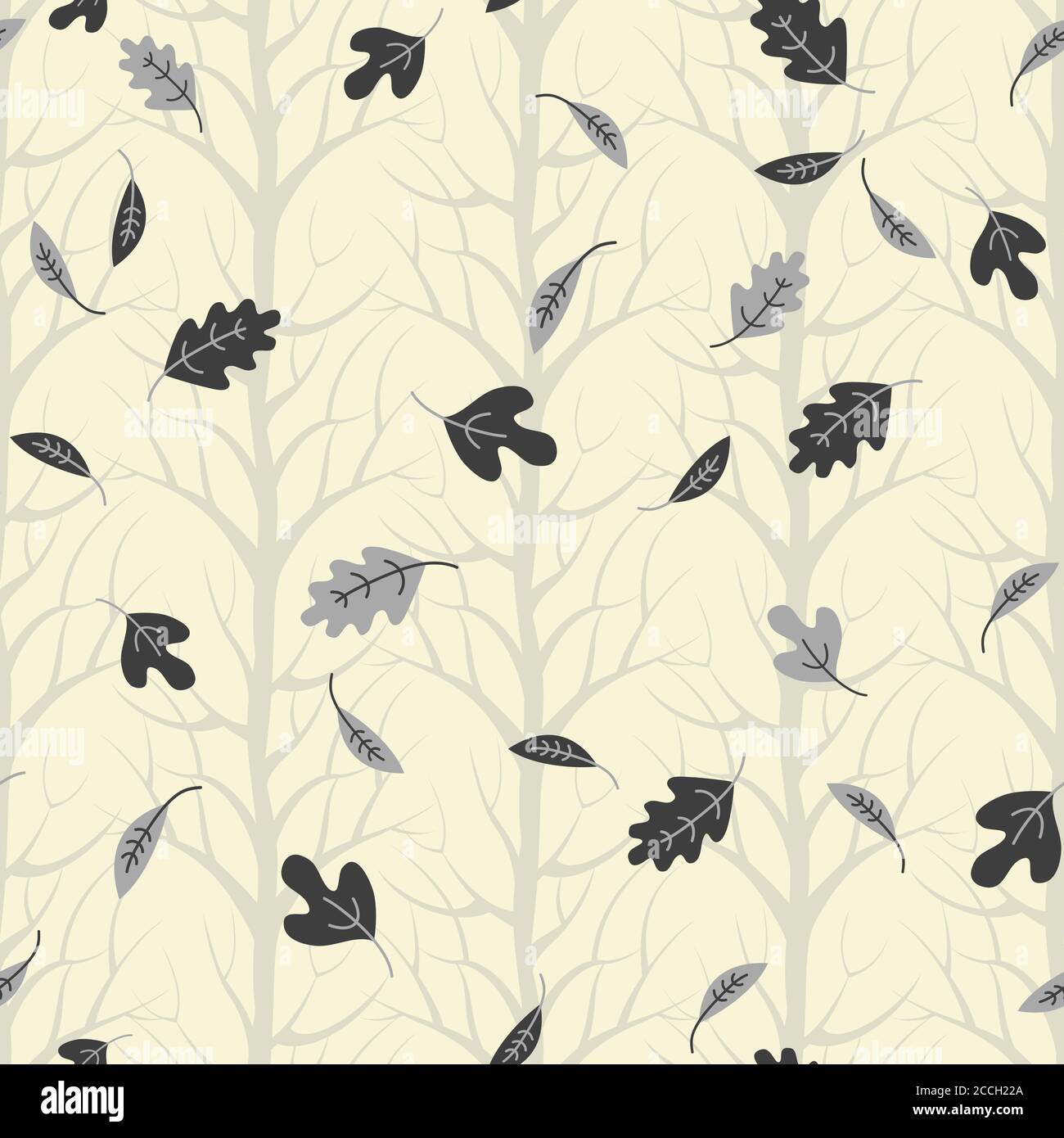 Modello senza giunture foresta. Sfondo del disegno vettoriale. Illustrazione Vettoriale
