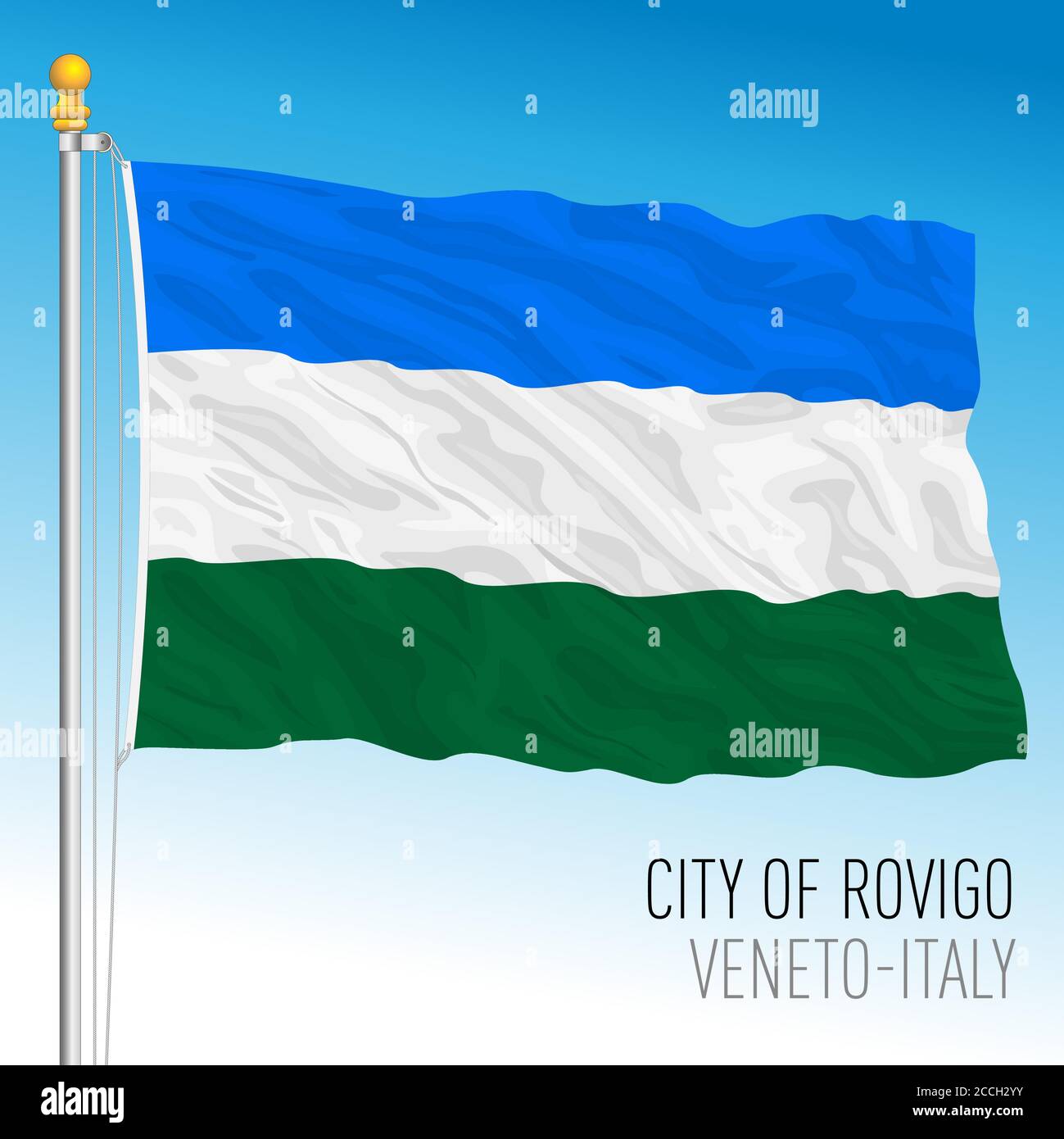 Bandiera della città di Rovigo, Veneto, Italia Illustrazione Vettoriale