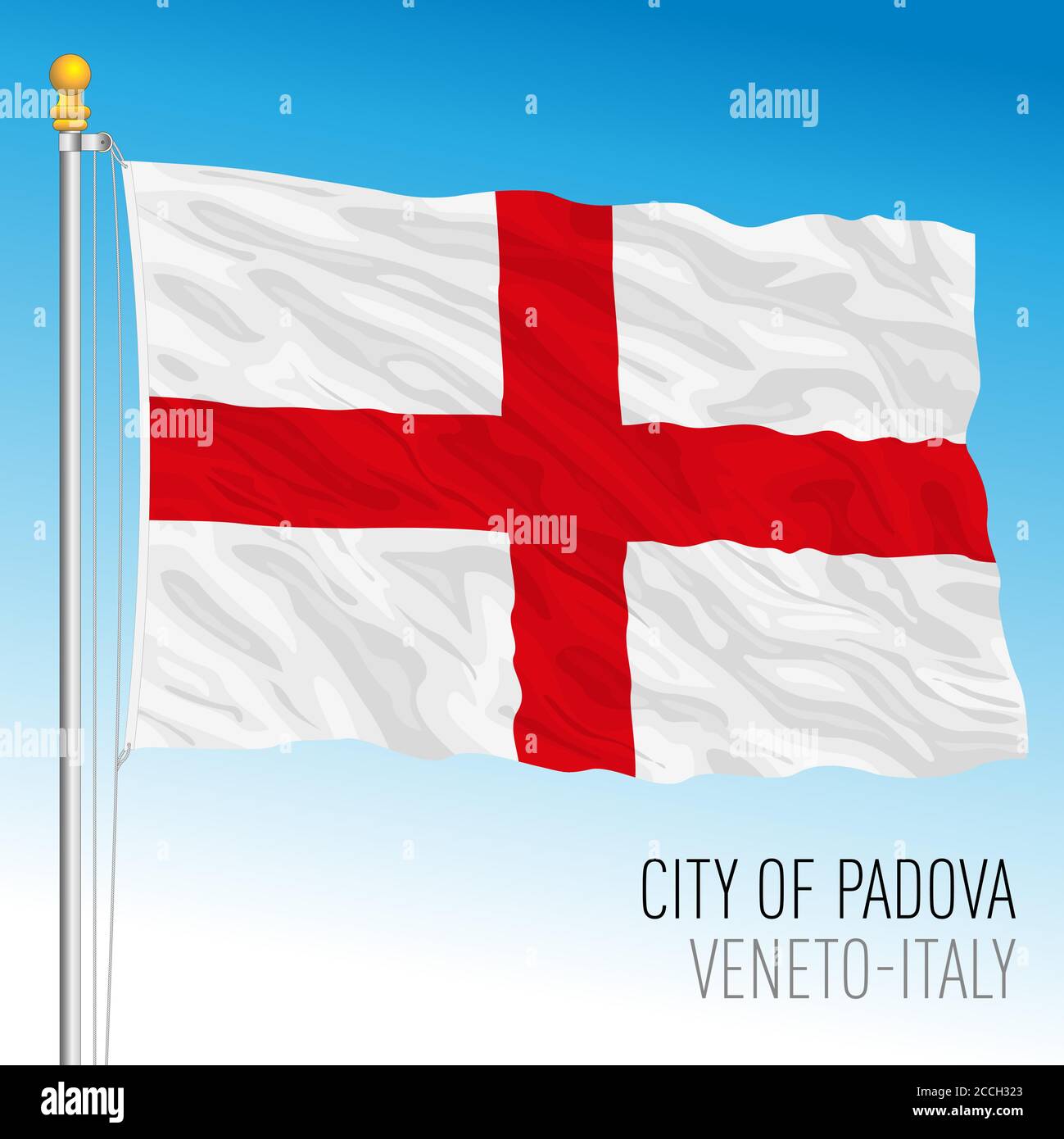Padova bandiera ufficiale della città, Veneto, Italia, illustrazione vettoriale Illustrazione Vettoriale