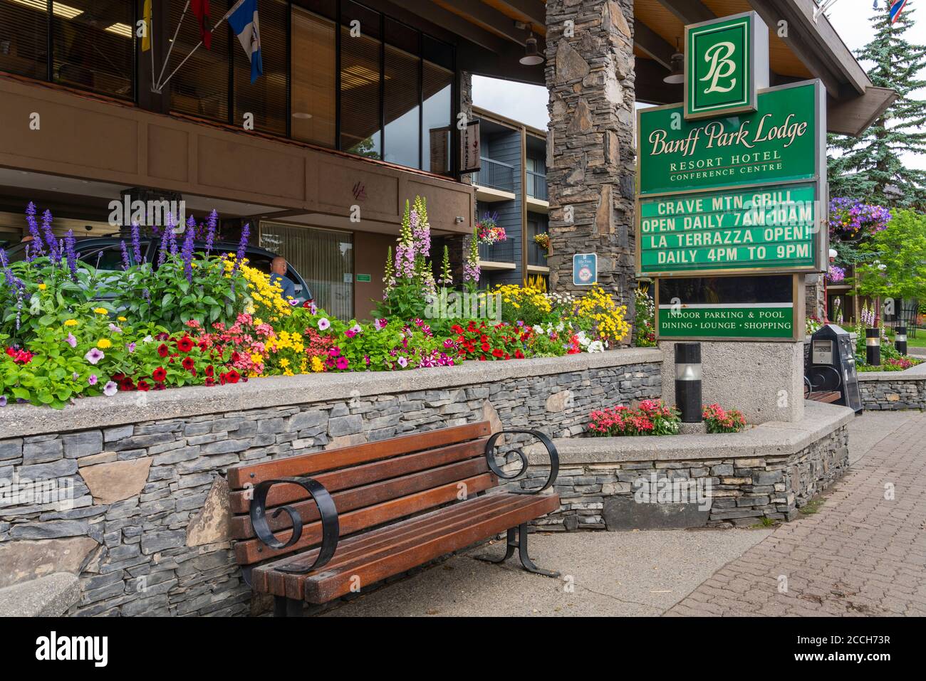 The Banff Park Lodge, Banff, Alberta, Canada. Foto Stock