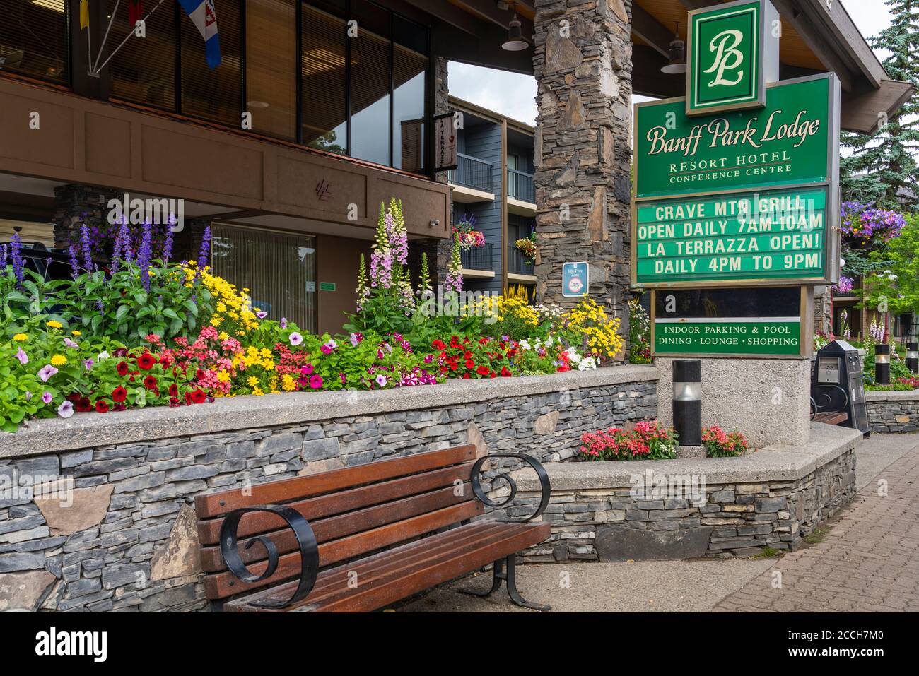 The Banff Park Lodge, Banff, Alberta, Canada. Foto Stock