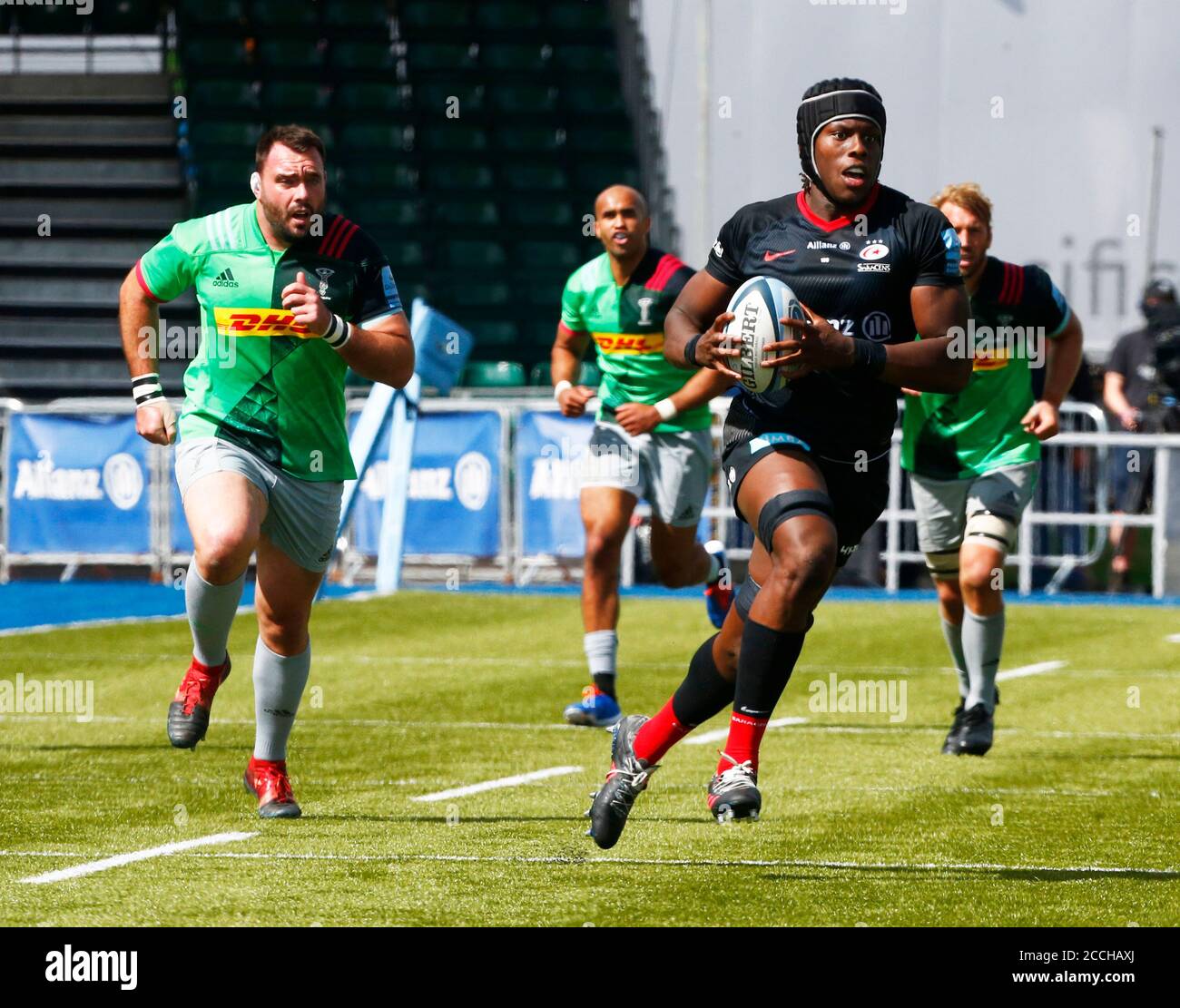 HENDON, Regno Unito, 22 AGOSTO: Maro Itoje di Saracens durante il GALagher Premiership Rugby tra Saracens e Harlequins allo stadio Allianz Park, Hendonon 22 agosto, 2020 Credit: Action Foto Sport/Alamy Live News Foto Stock