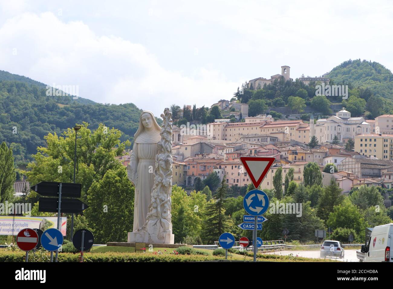 Statua di Santa Rita, Santa di Cascia Umbria Foto Stock