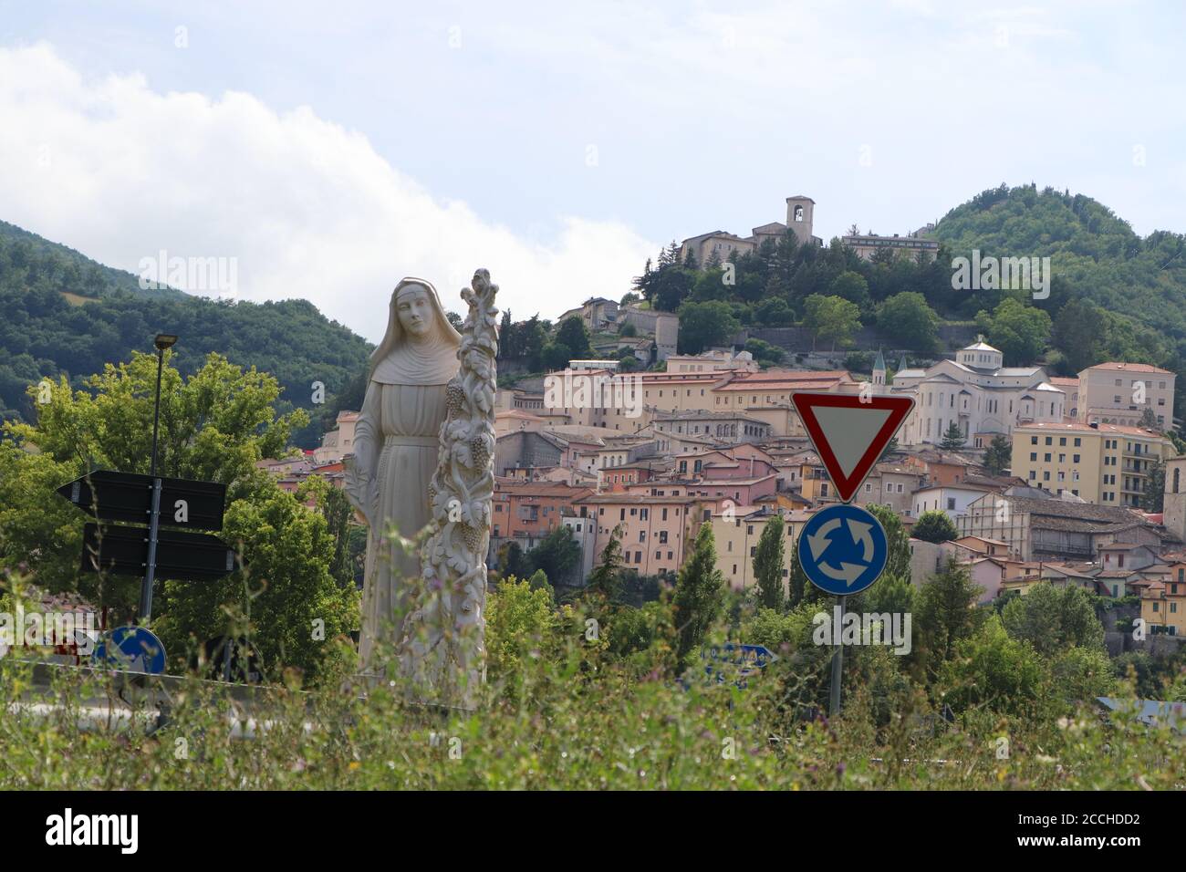 Statua di Santa Rita, Santa di Cascia Umbria Foto Stock