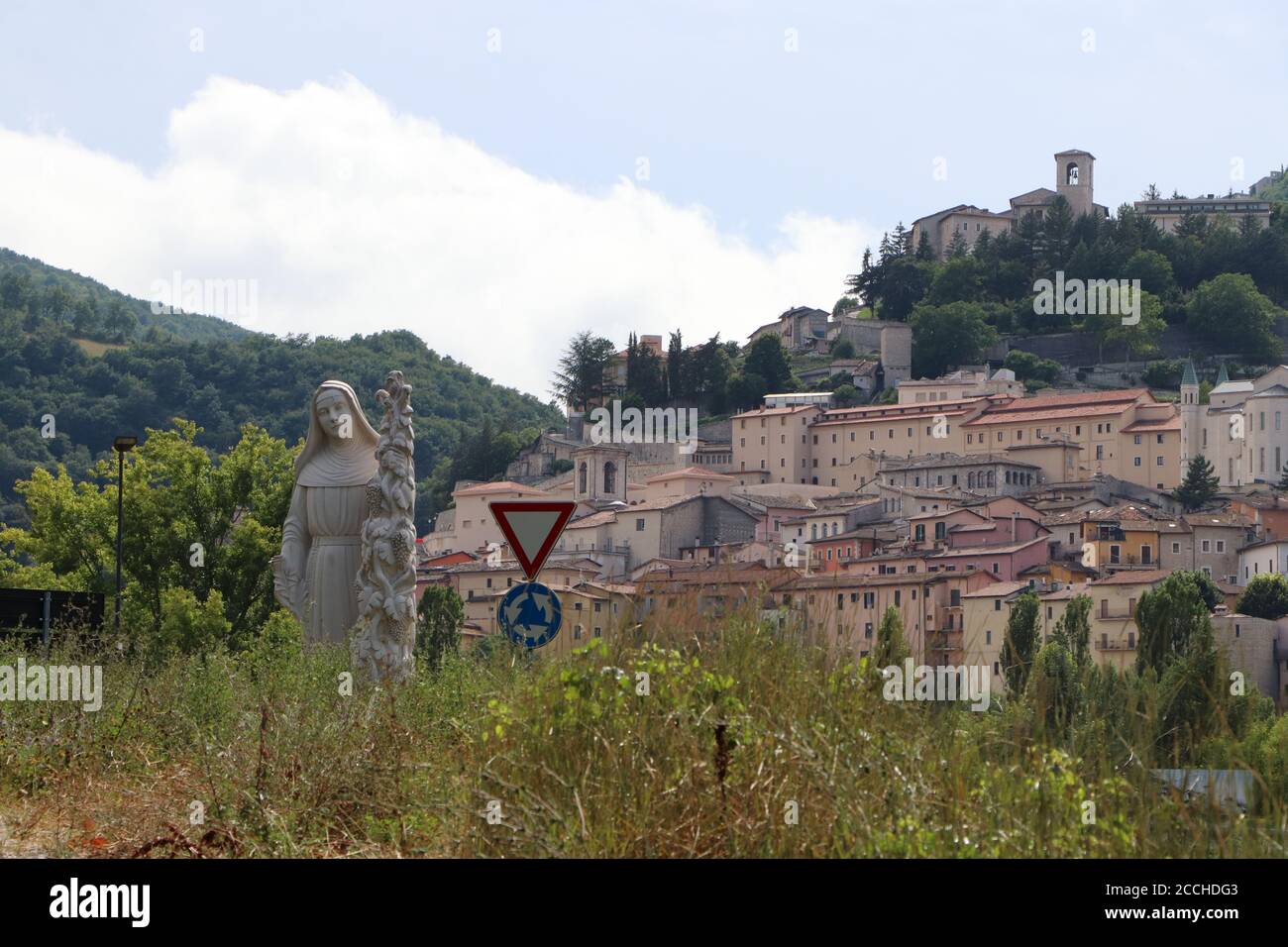 Statua di Santa Rita, Santa di Cascia Umbria Foto Stock