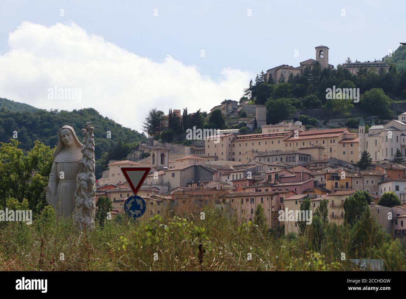 Statua di Santa Rita, Santa di Cascia Umbria Foto Stock
