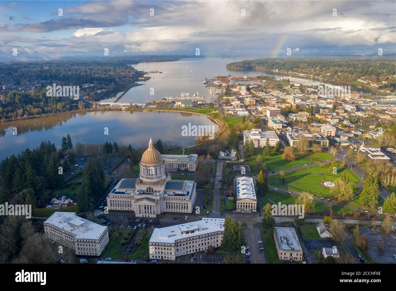 La città di Olympia nello stato di Washington Foto Stock