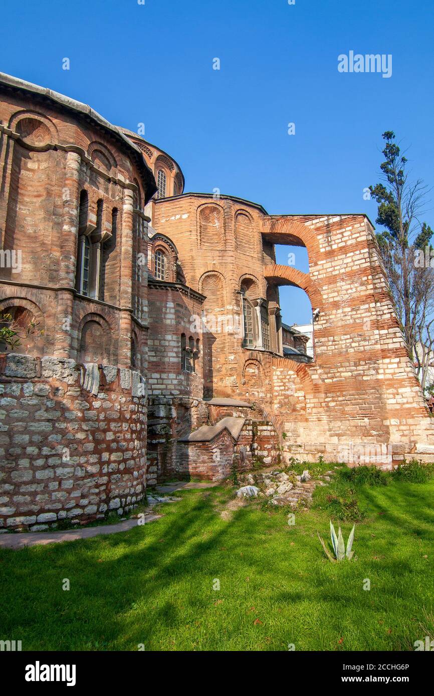 Chiesa di Chora particolare con cupola è la più bella chiesa bizantina dopo Hagia Sophia. Si trova nel quartiere Edirnekapi di Istanbul, che Foto Stock