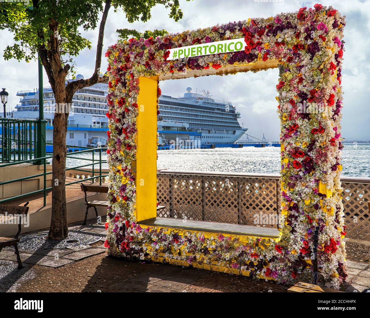 Porto Rico hashtag opportunità di scattare foto alla nave da crociera San Juan Porta Foto Stock