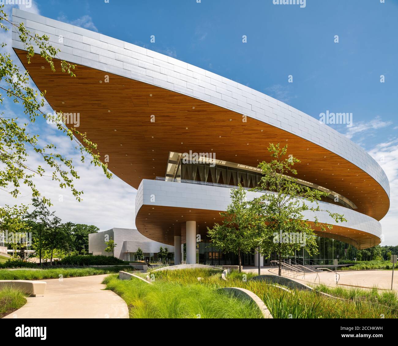 Auditorium Hancher presso l'Università dell'Iowa progettato da Pelli Clarke Pelli e OPN Foto Stock