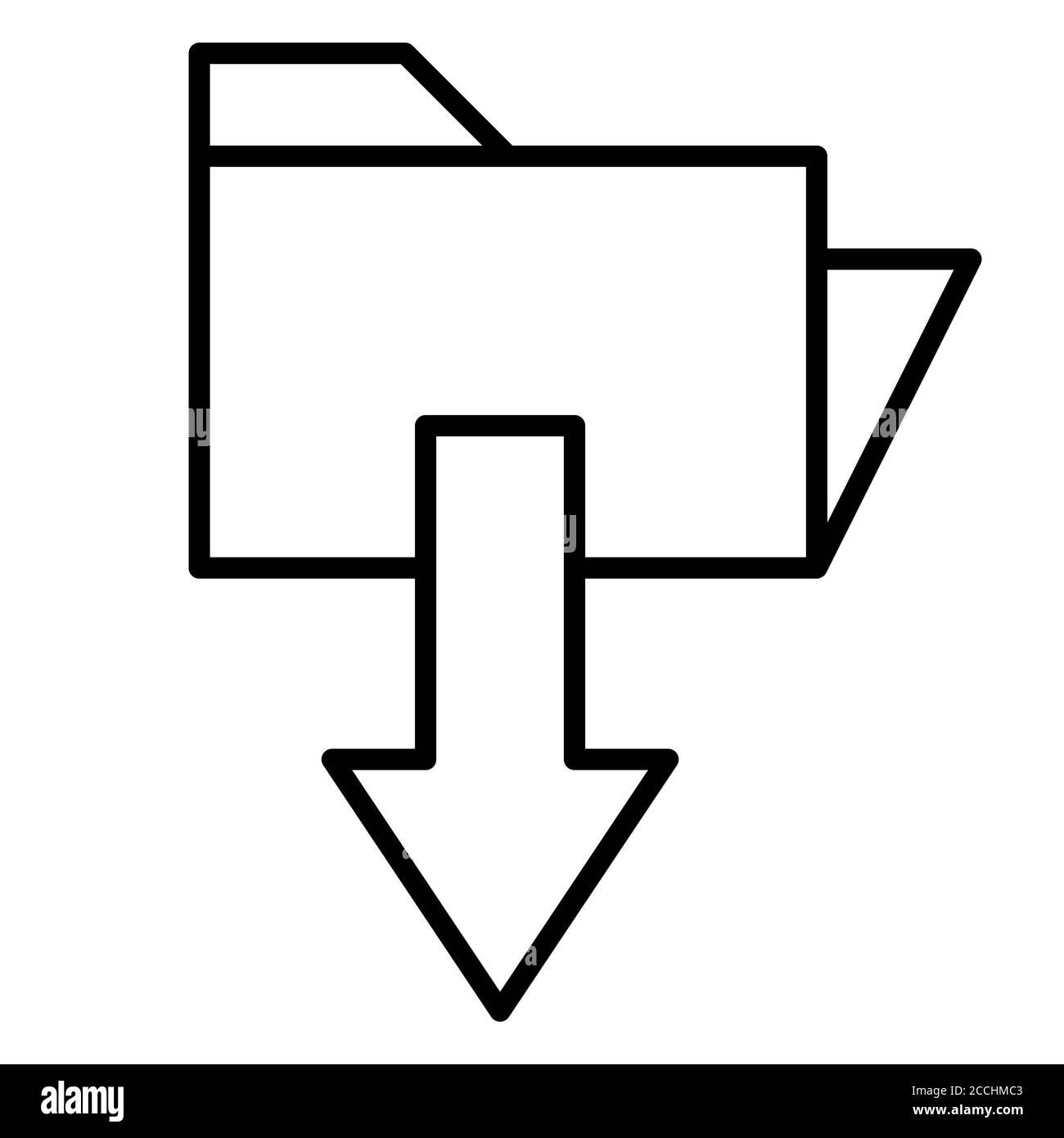 Icona della riga di download del file Foto Stock