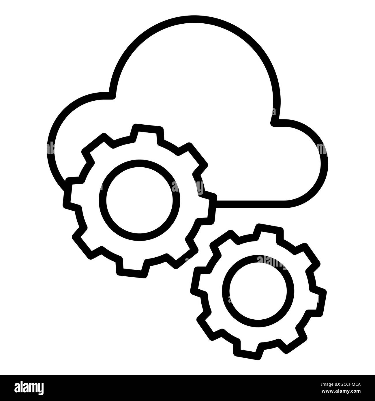 Icona della linea di impostazione cloud Foto Stock