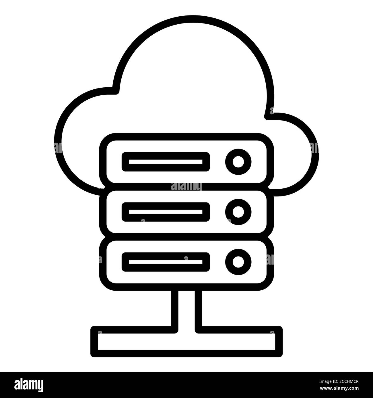 Icona della linea del server cloud Foto Stock