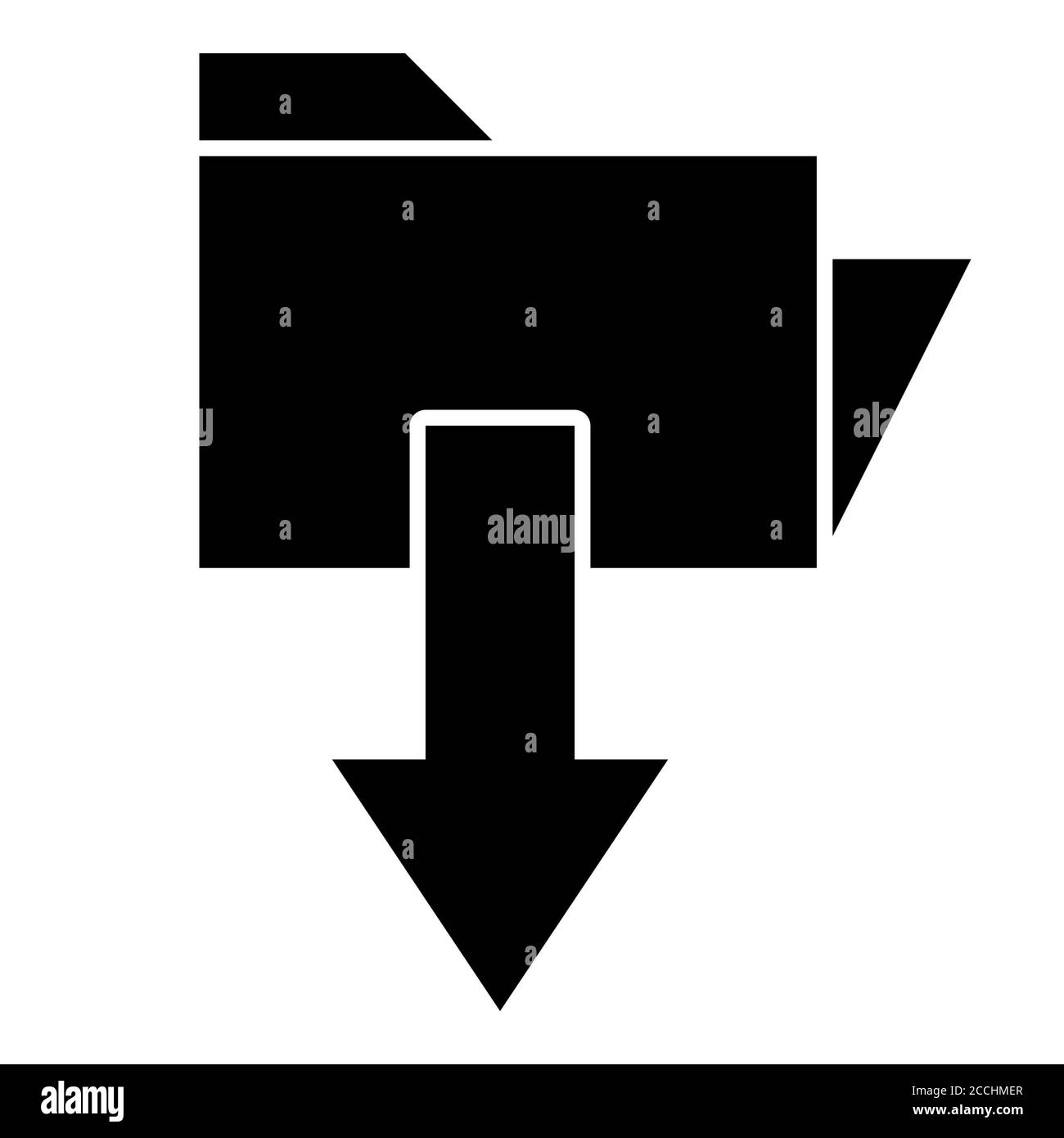 Icona Download del file Glyph Foto Stock