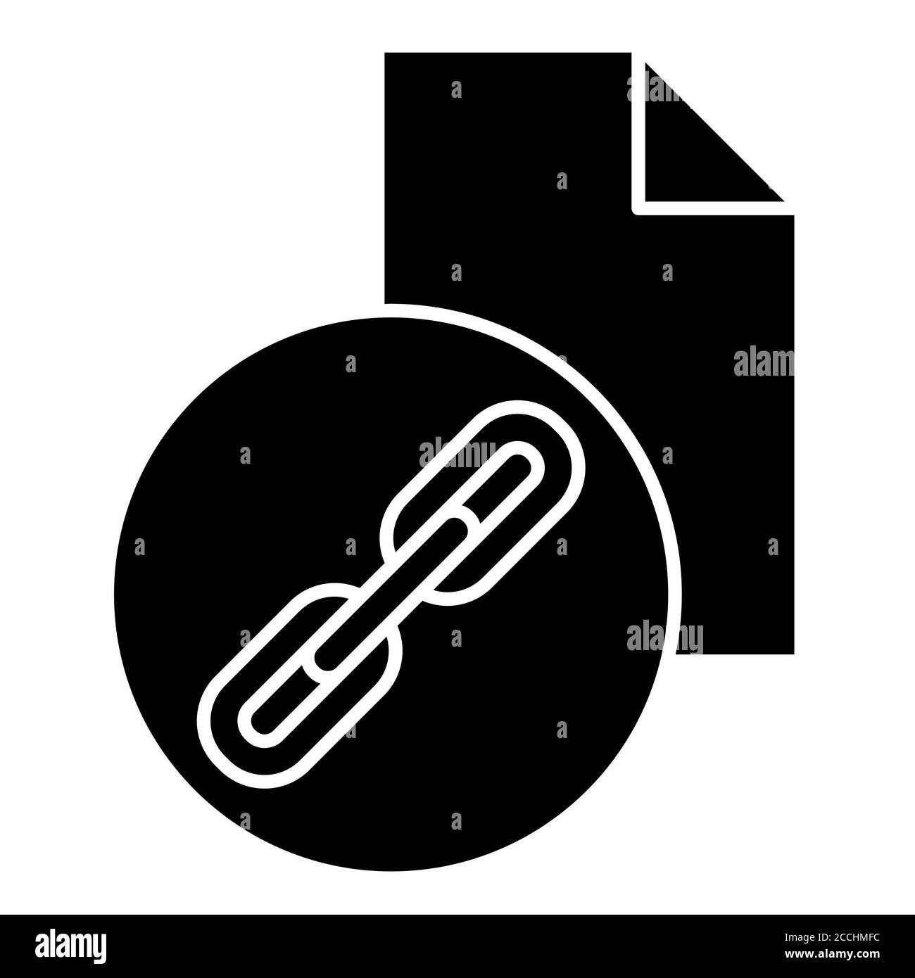 Icona link file Glyph Foto Stock