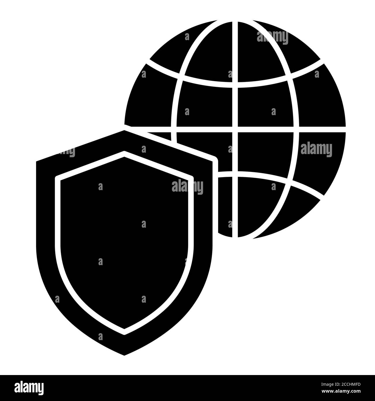 Icona Glyph di protezione Web Foto Stock
