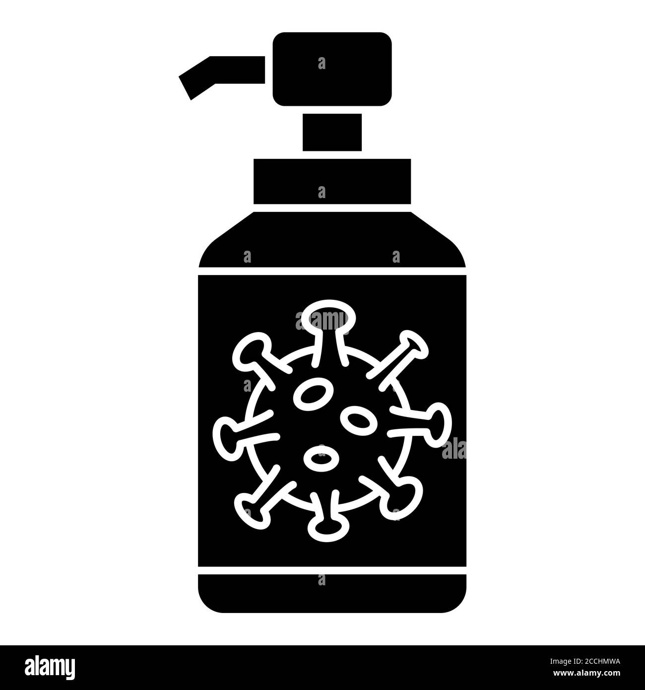 Icona dell'igienizzatore Corona Glyph Foto Stock