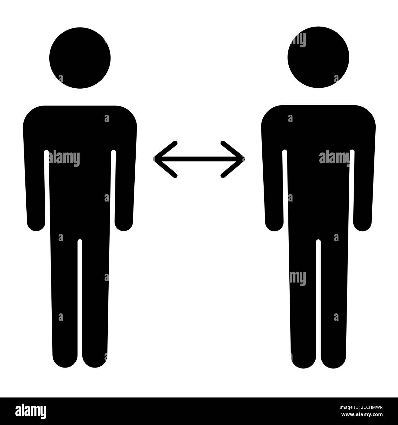 Distanza sociale Corona Glyph icona Foto Stock