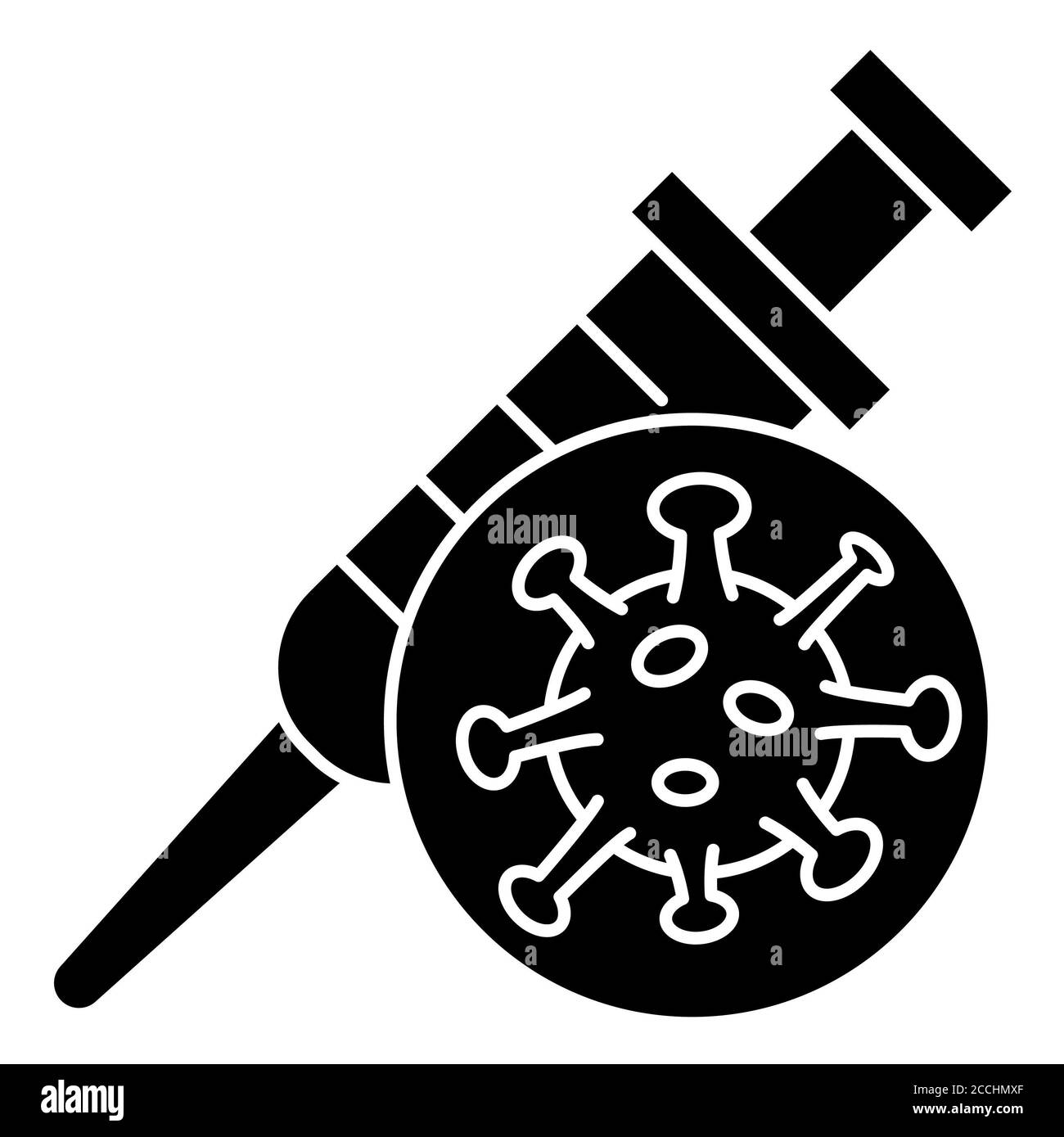 Icona Corona Injection Glyph Foto Stock
