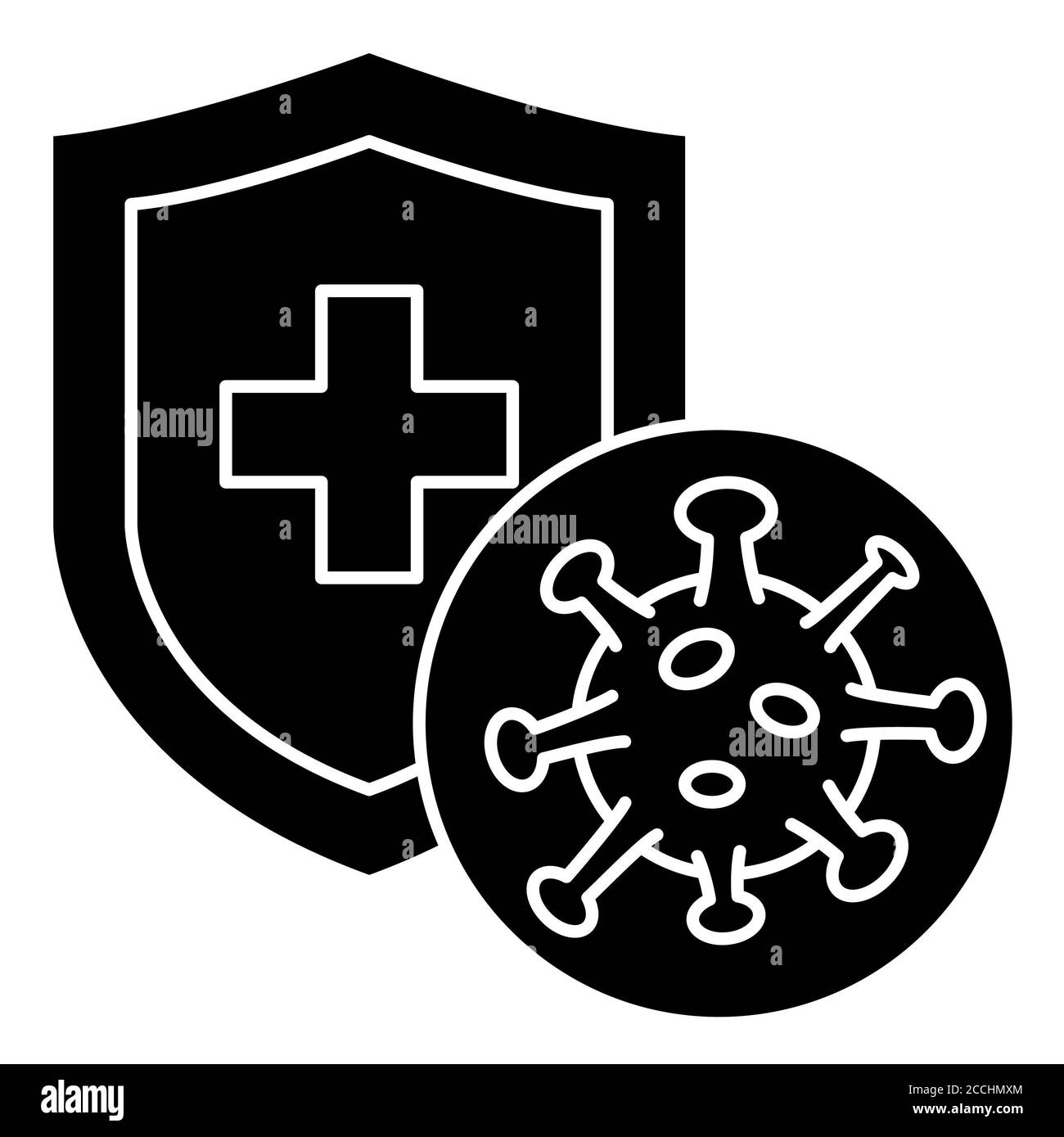 Icona di immunità Corona Glyph Foto Stock