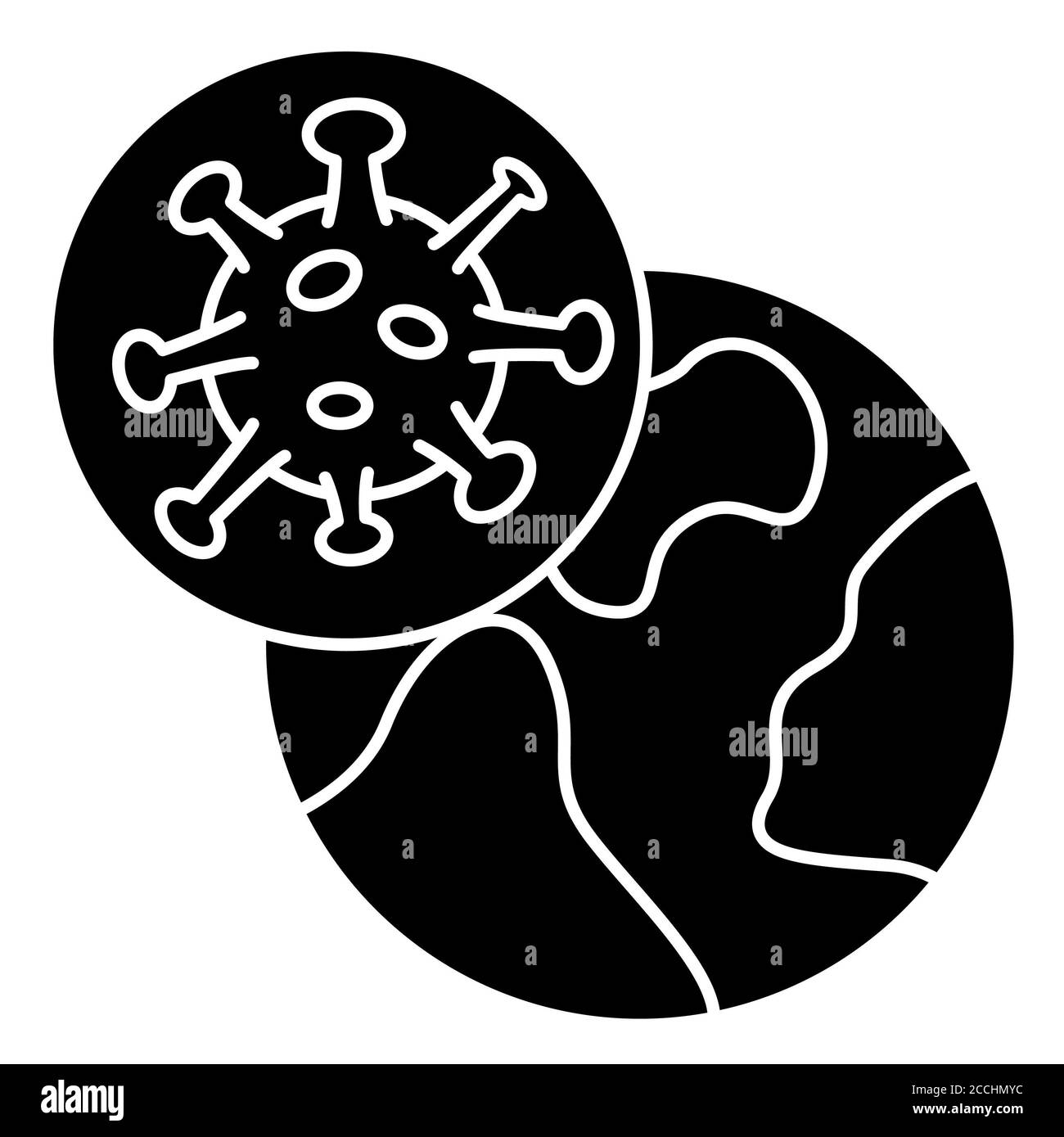 Icona Global corona Glyph Foto Stock