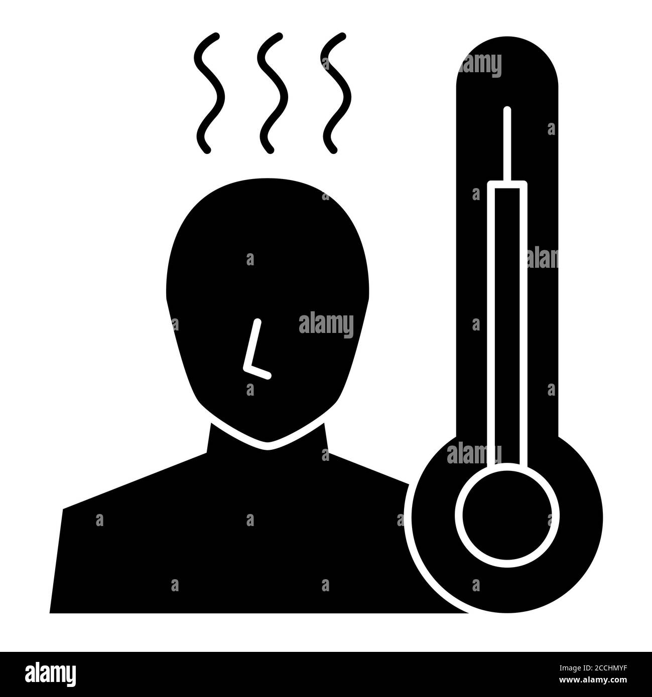 Icona Fever Corona Glyph Foto Stock