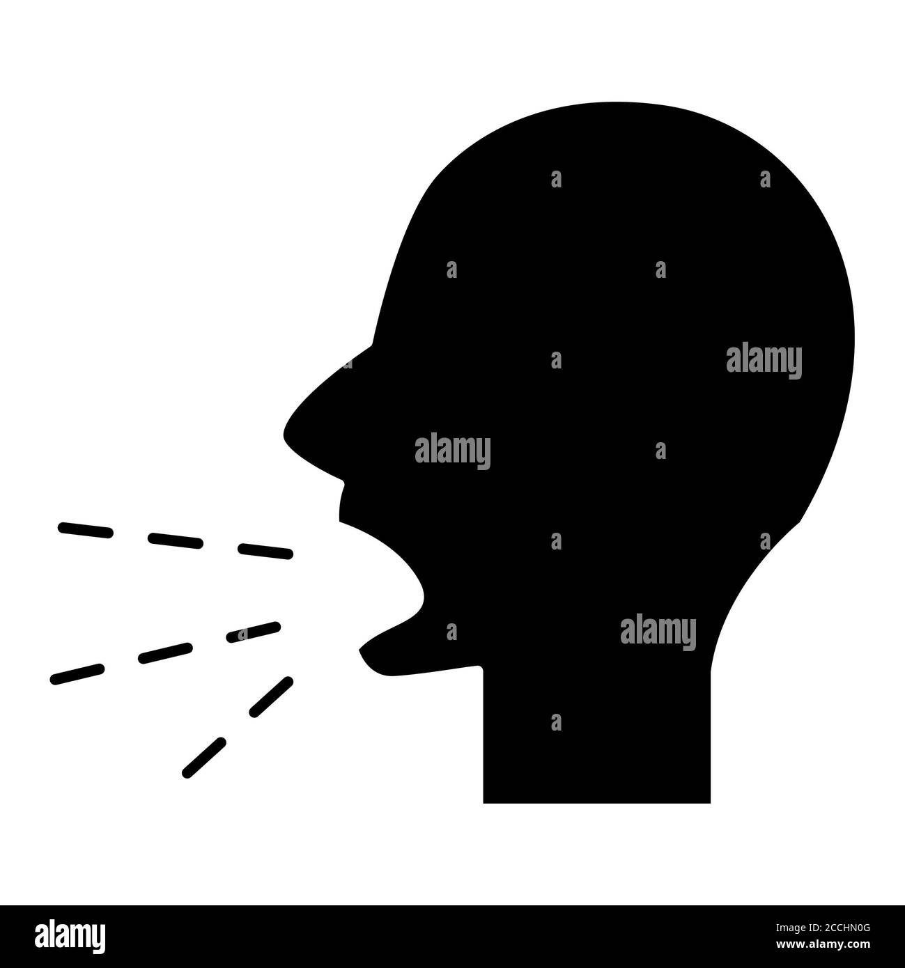 Icona Cough Corona Glyph Foto Stock