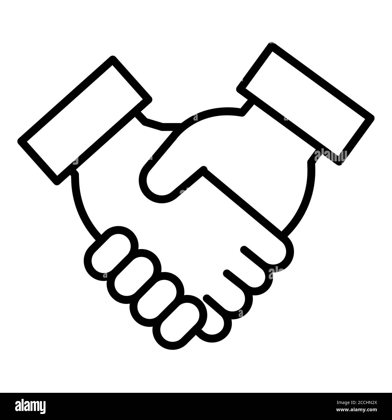 Icona linea di consulenza handshake trattativa Foto Stock