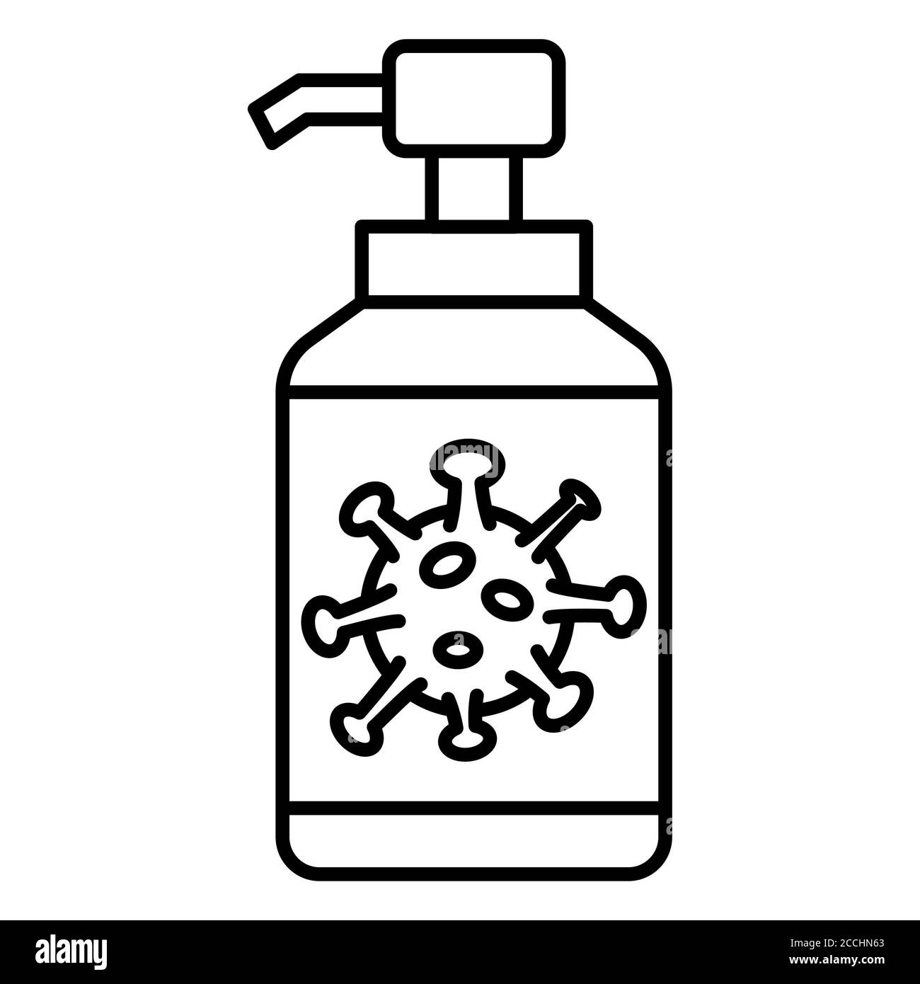 Icona della linea corona dell'igienizzatore Foto Stock