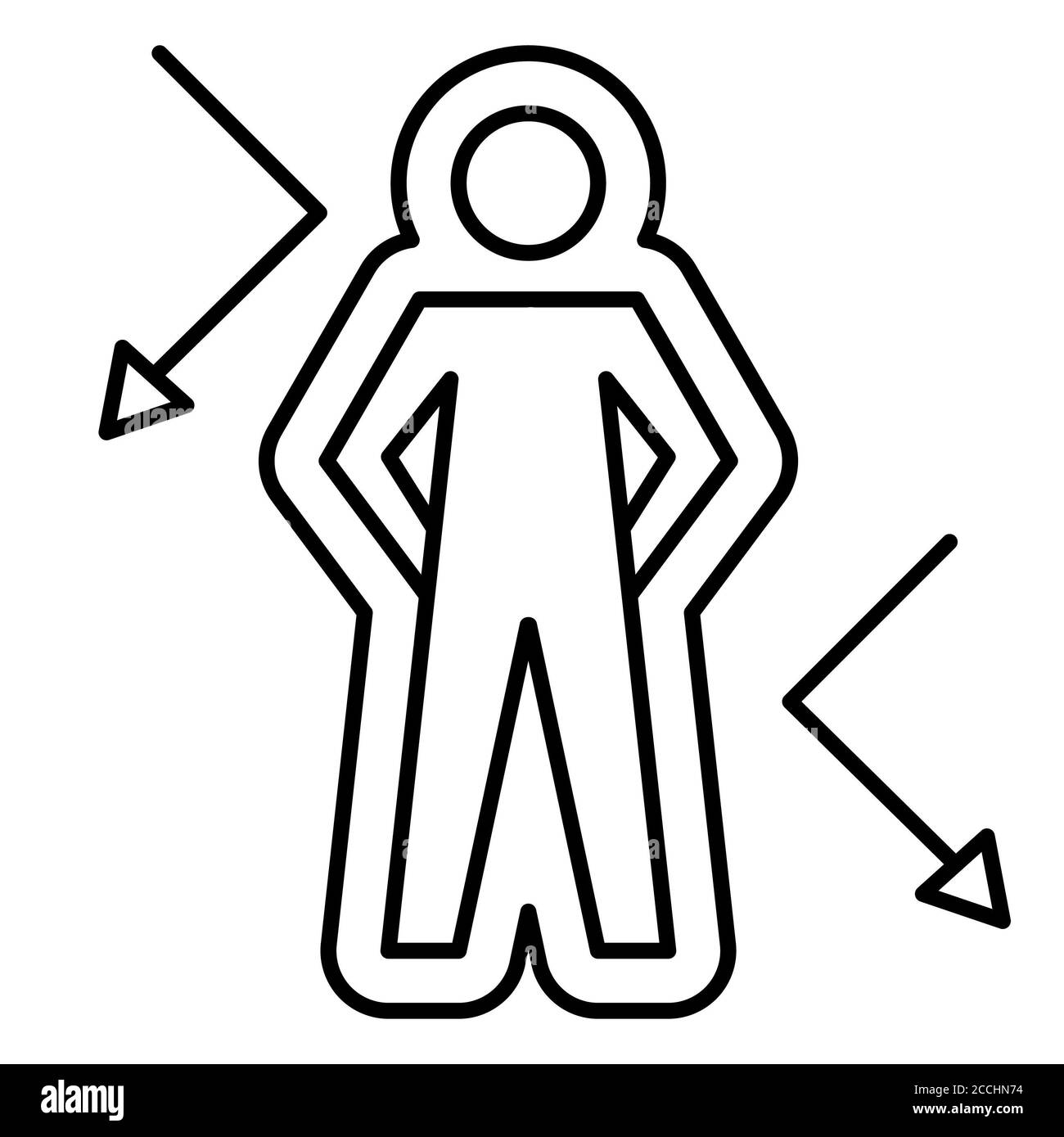 Icona linea corona immunità Foto Stock