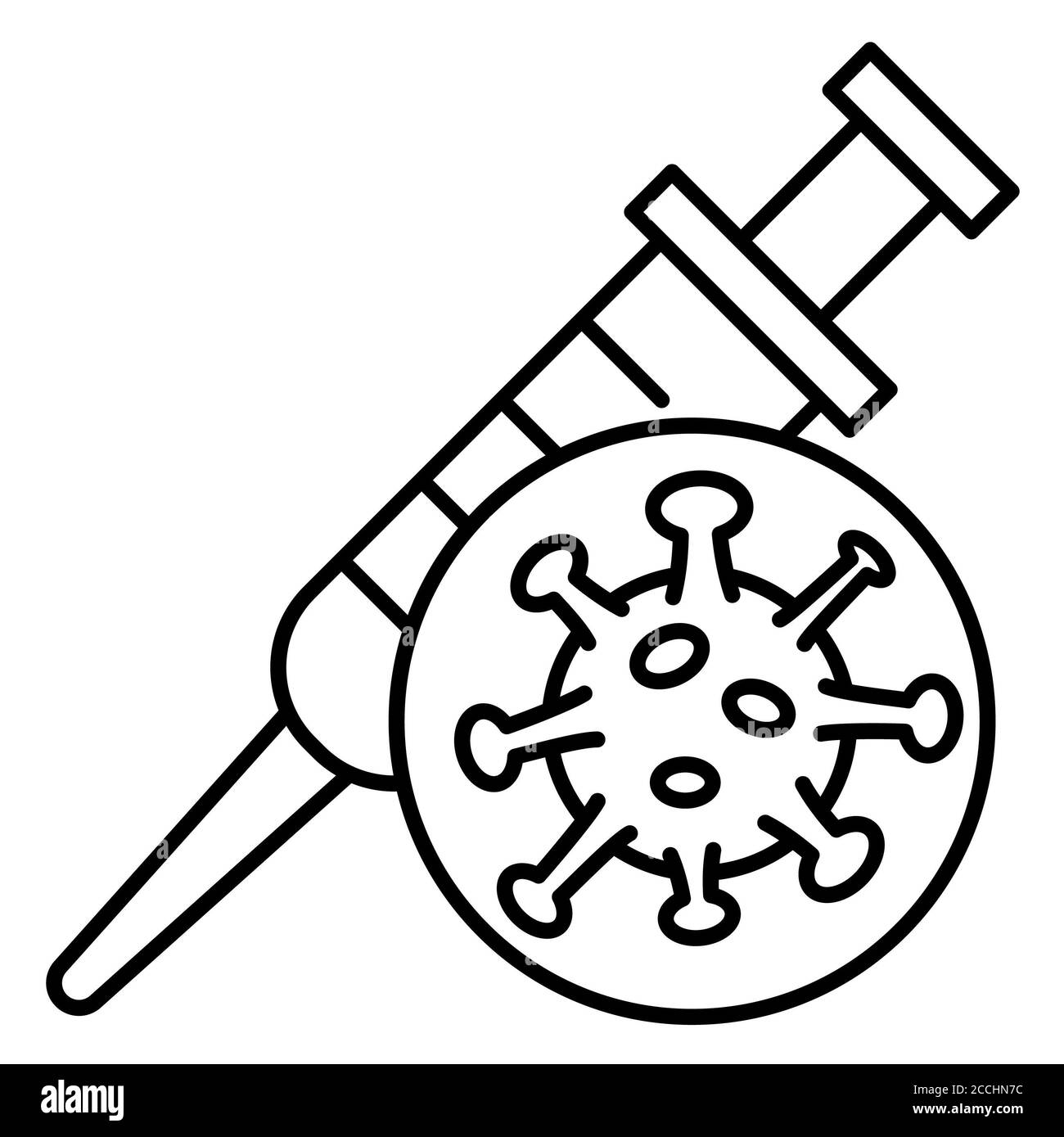 Icona della linea di iniezione corona Foto Stock