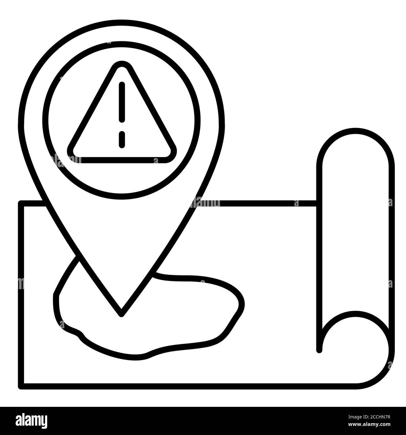 Icona della linea corona dell'area di rischio Foto Stock