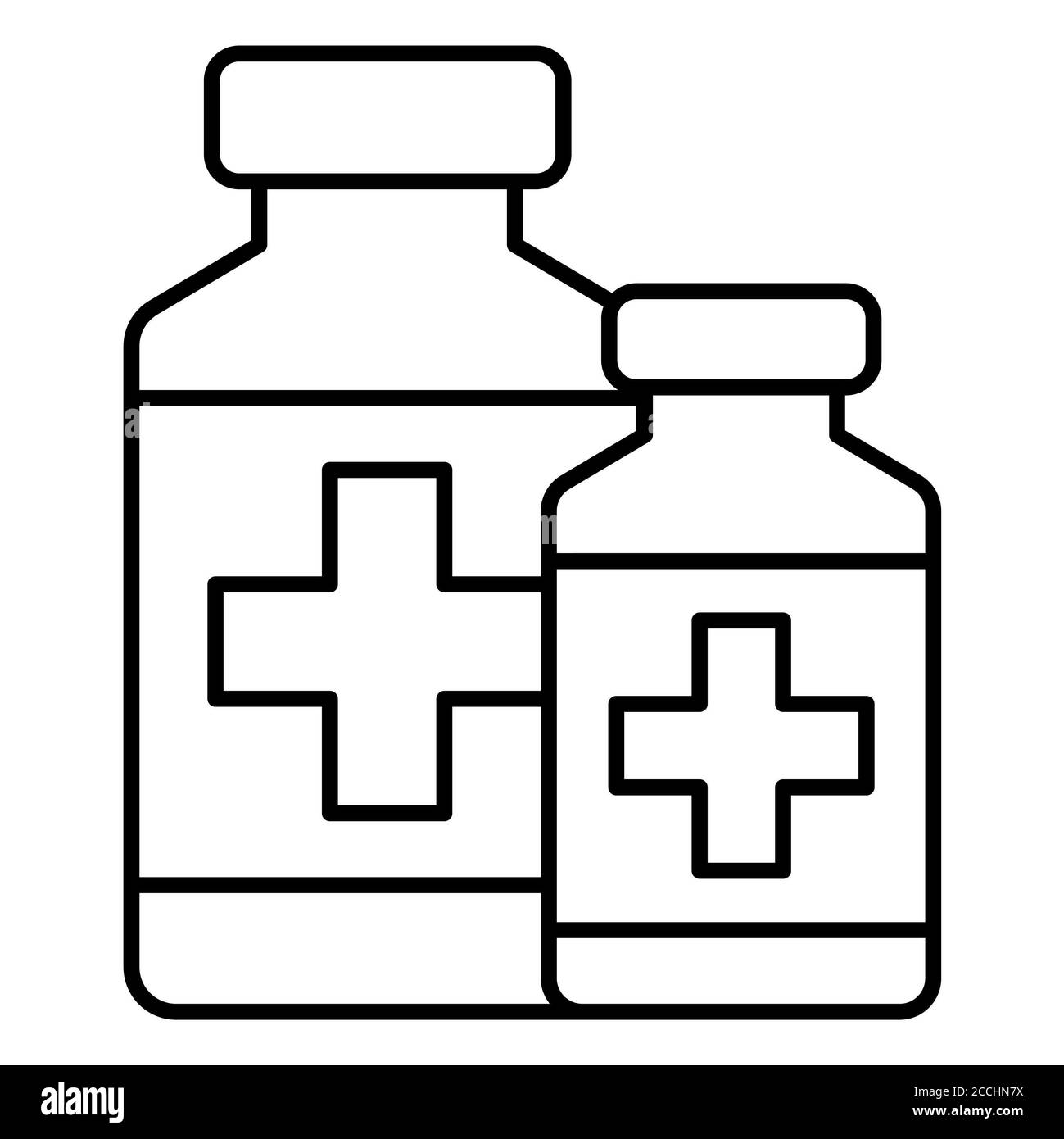 Casella farmaci icona linea corona Foto Stock