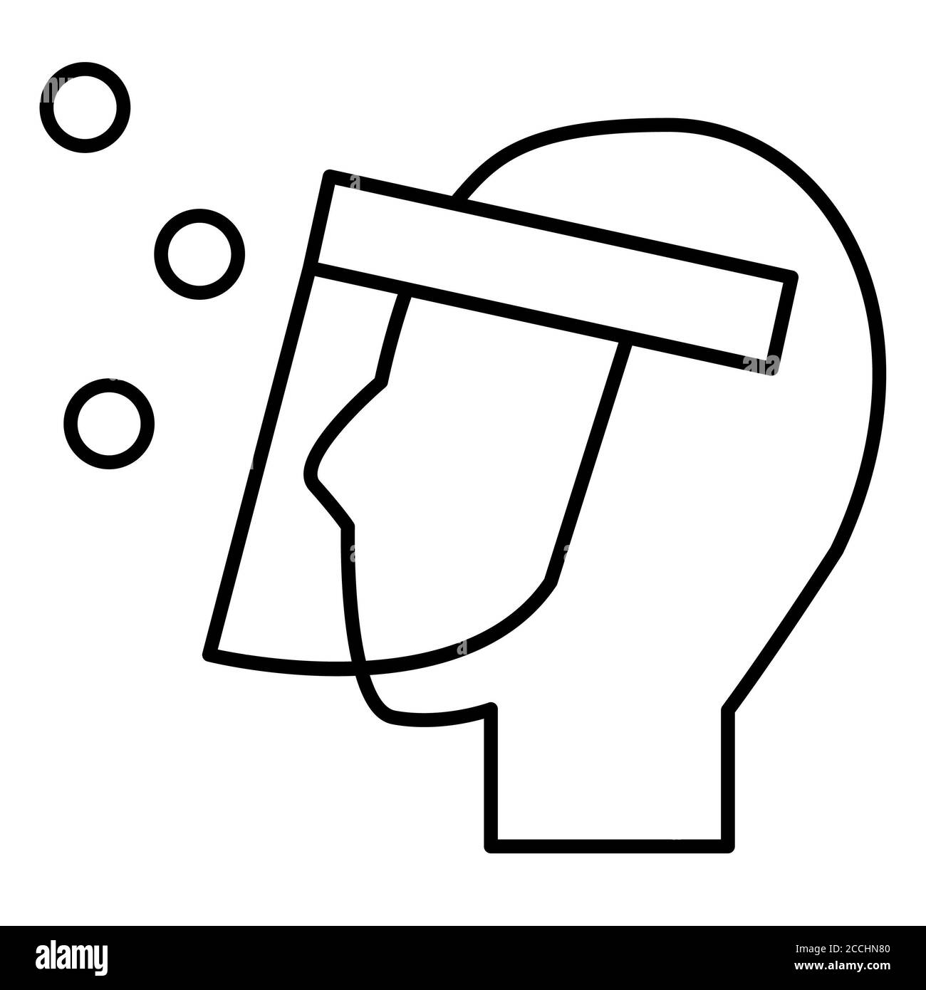 Icona della linea corona dello schermo facciale Foto Stock