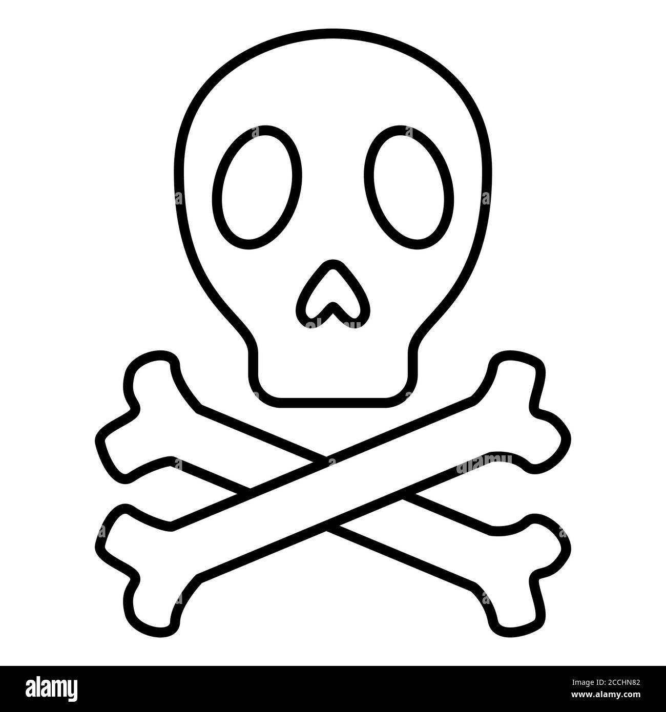 Icona della linea Death Corona Foto Stock