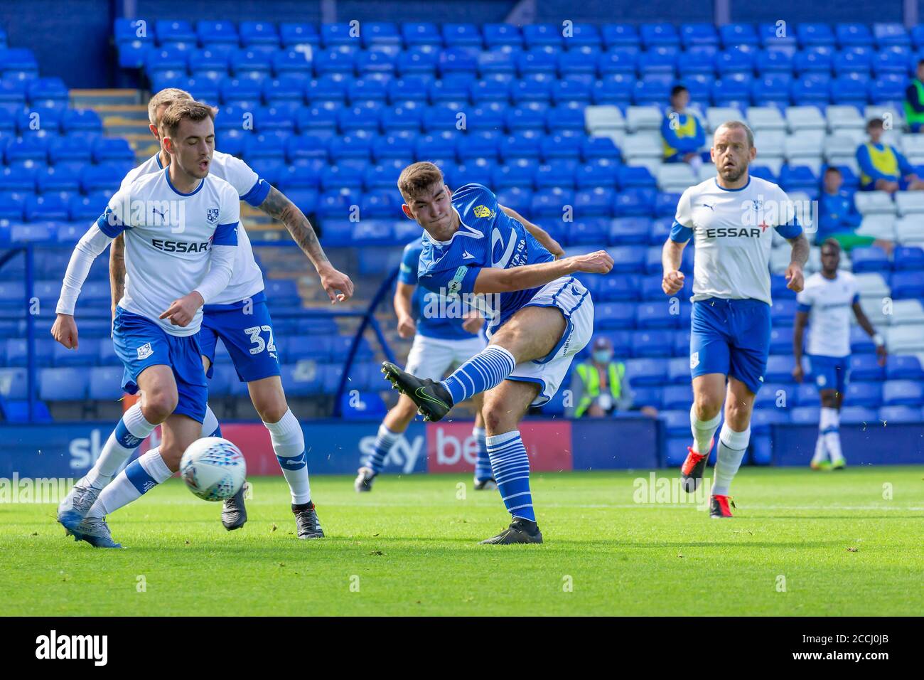 22 agosto 2020 - non-League football club Warrington Town Face League due Side Tranmere Rover in una battaglia pre-stagione a Prenton Park Credit: John Hopkins/Alamy Live News Foto Stock