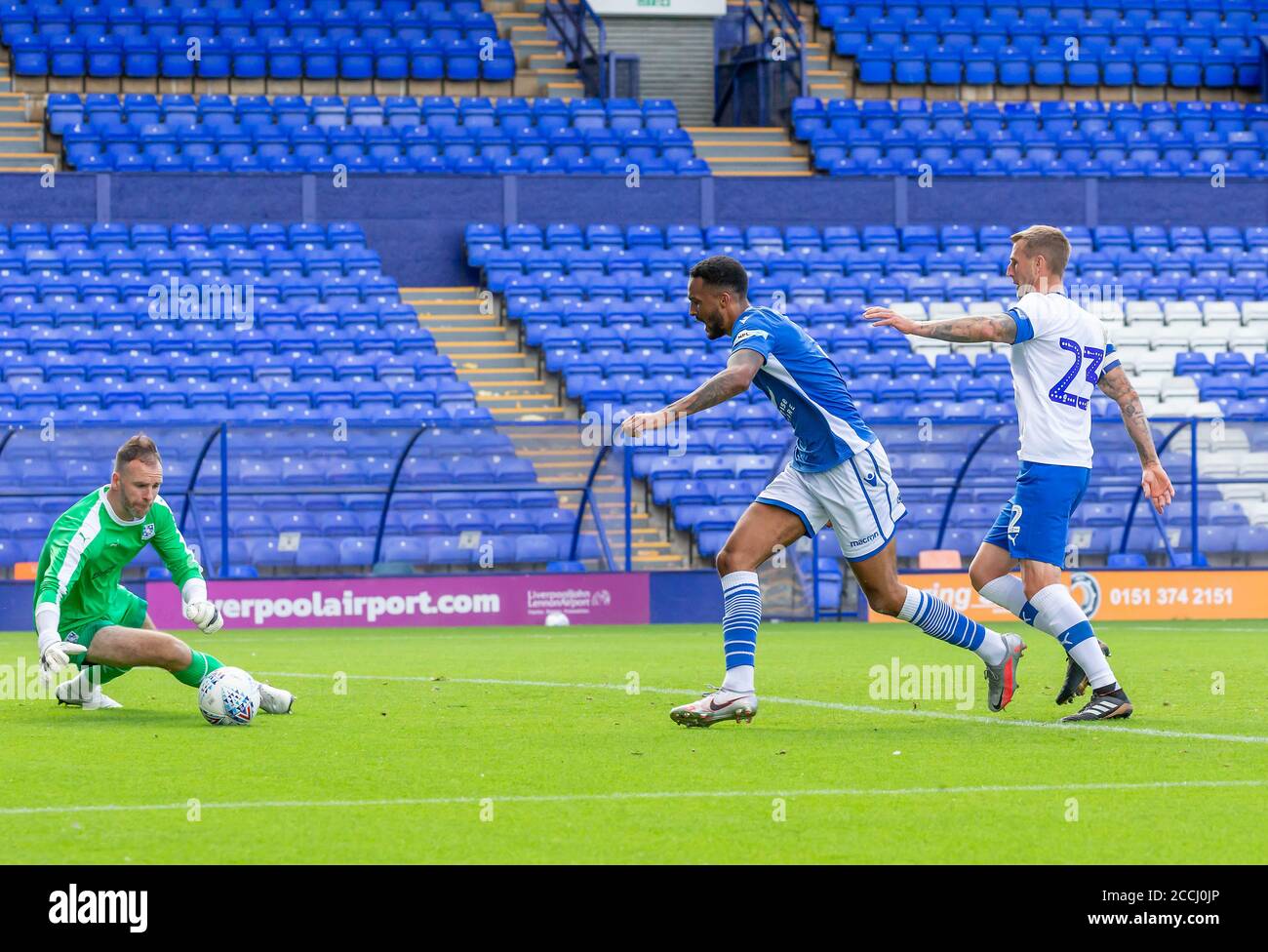 22 agosto 2020 - non-League football club Warrington Town Face League due Side Tranmere Rover in una battaglia pre-stagione a Prenton Park Credit: John Hopkins/Alamy Live News Foto Stock