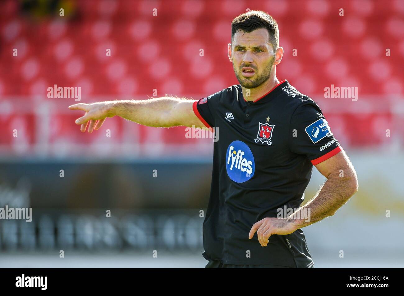 Sligo, Irlanda. 22 agosto 2020. Patrick Hoban di Dundalk durante la partita SSE Airtricity Premier Division tra Sligo Routs e Dundalk FC allo Showgrounds di Sligo, Irlanda, il 22 agosto 2020 (Foto di Andrew SURMA/SIPA USA) Credit: Sipa USA/Alamy Live News Foto Stock