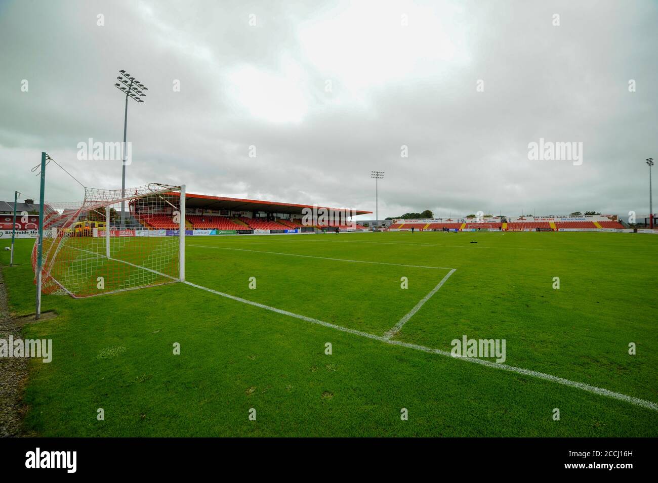 Sligo, Irlanda. 22 agosto 2020. Una visione generale dello Showgrounds durante la partita SSE Airtricity Premier Division tra Sligo Routs e Dundalk FC presso lo Showgrounds di Sligo, Irlanda, il 22 agosto 2020 (Foto di Andrew SURMA/SIPA USA) Credit: Sipa USA/Alamy Live News Foto Stock