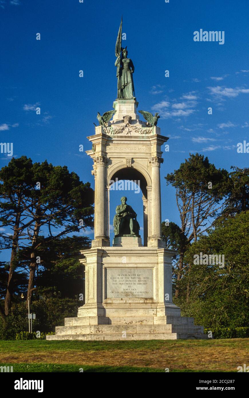 San Francisco, California, Stati Uniti. Monumento a Francis Scott Key, Golden Gate Park. Foto Stock