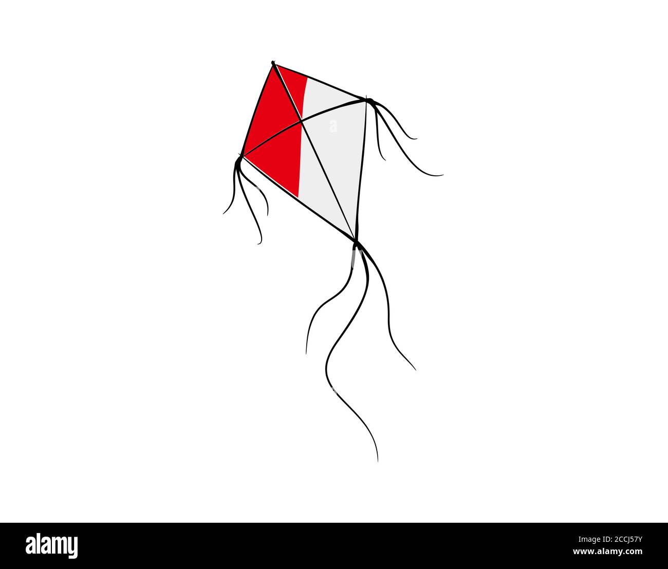 aquilone rosso e bianco su sfondo bianco nell'illustrazione vettoriale Illustrazione Vettoriale