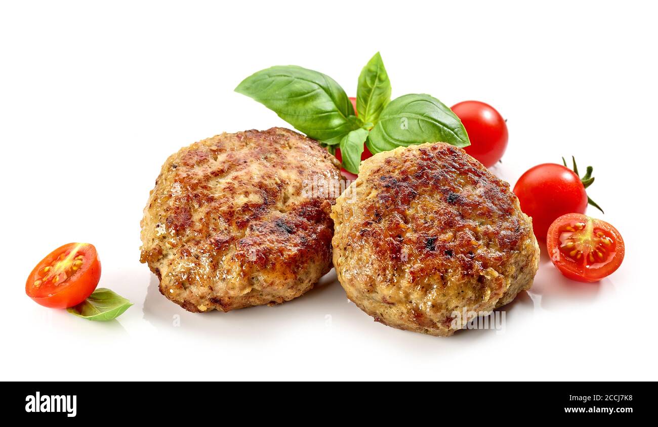 taglio fatto in casa appena sfornato isolato su sfondo bianco Foto Stock